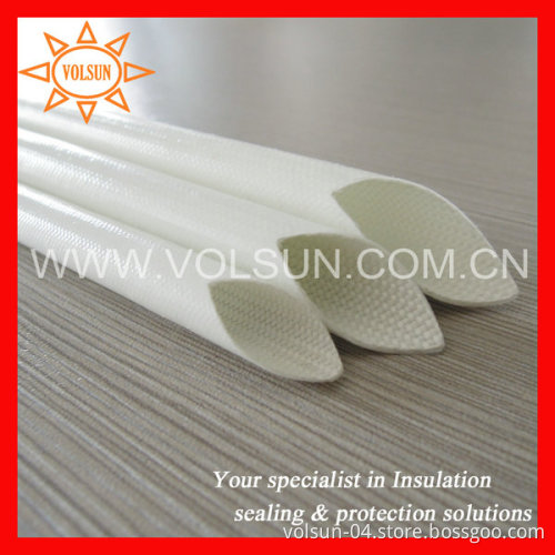 White Self-Extinguishing Silicone Fiberglass Sleeving